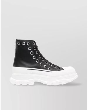 McQueen Slick Tread Ankle Boots - White