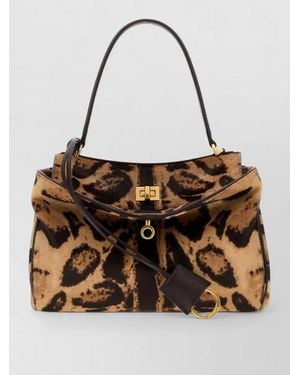 Balenciaga Rodeo Printed Calf Hair Clutch Bag - Brown