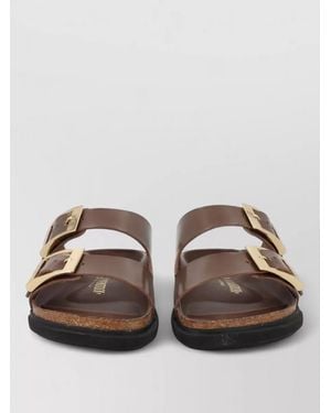 Birkenstock Open Toe Flat Sole Summer Slides - Brown