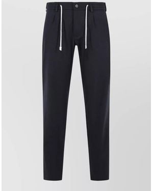 Eleventy Wool Blend Trousers Side And Back Pockets - Blue