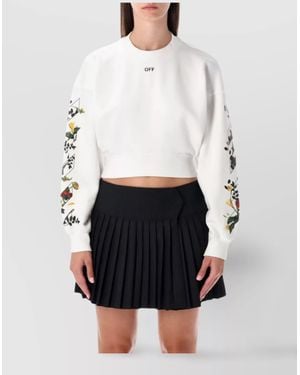 トップス Off-White OFF STAMP SEAM L/S TOP Off-White Off-Stamp Ribbed Crop Top | White | FARFETCH ID