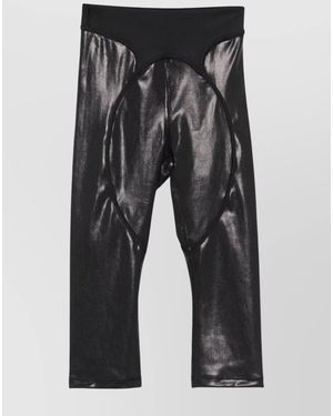adidas By Stella McCartney Metallic High-Rise Paneled Leggings - Gray