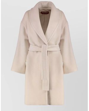 Max Mara Wool And Alpaca Mid-Length Coat - Natural
