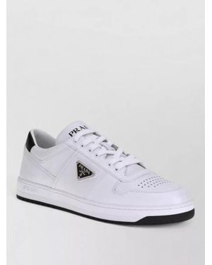 Prada Leather Lace-Up Sneakers - White