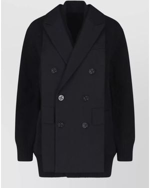 Sacai Wool Crewneck Blazer - Blue