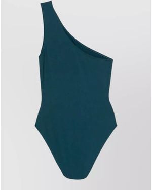 Eres One Shoulder Asymmetrical Neckline High Cut Swimsuit - Blue