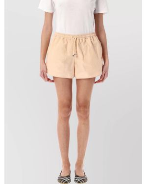 Burberry Nylon Blend Drawstring Short Shorts - Natural