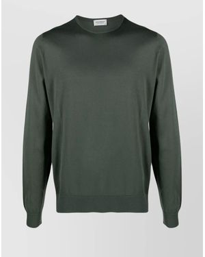 John Smedley Ribbed Crew Neck Sweater - Green