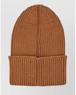 adidas By Stella McCartney Rib-Knit Cotton Blend Beanie With Folded Cuff - Brown