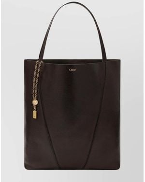 Chloé Spacious Tote Bag Featuring Chain Detail - Black