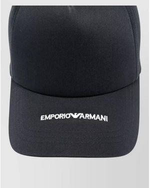 Emporio Armani Logo Baseball Cap Curved Brim Button - Blue