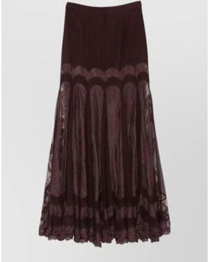 Zimmermann Silk Floral-Print Maxi Skirt - Purple