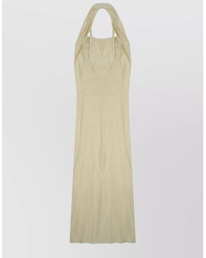 Alysi Silk V-Neck Maxi Dress - White