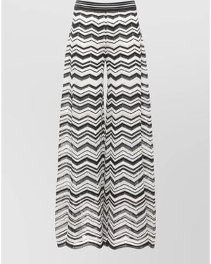 D.exterior Geometric-Pattern Full Skirt - White