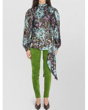 Gucci Printed Silk Twill Shirt - Green