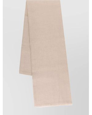 Brunello Cucinelli Sparkling Cashmere And Silk Fringed Scarf - Natural
