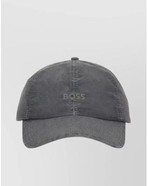 BOSS Logo Embroidered Baseball Cap - Gray