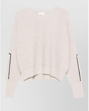 Roberto Collina Ribbed Merino Wool Embroidered Long-Sleeve Crewneck Jumper - Natural