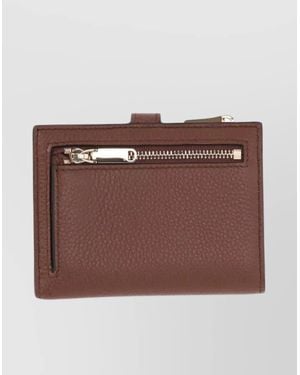 Bally Textured Leather Wallet Metal Hardware - Brown