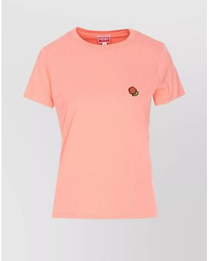 KENZO Flower Logo Crew Neck Top - Pink