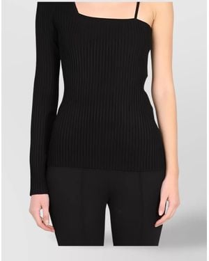 Helmut Lang One-Shoulder Top - Black