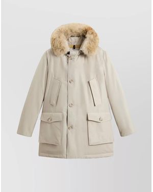 Woolrich Ramar Cloth Parka Detachable Fur - Natural