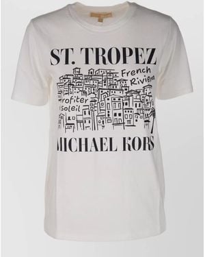 Michael Kors Short Sleeve Crew Neck Graphic T-Shirt - Gray