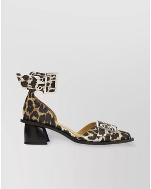 Ganni Printed Court Shoes - Metallic
