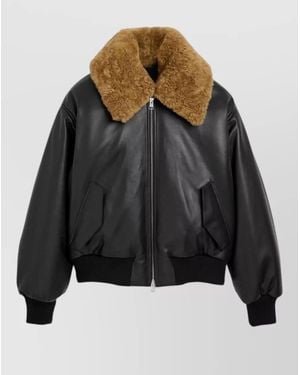 Ami Paris Leather Blazer - Black