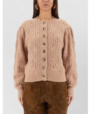 Isabel Marant Maxine Textured Knit Long Sleeve Cardigan - Natural