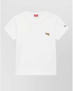 KENZO Tiger Print Crew Neck T Shirt - White