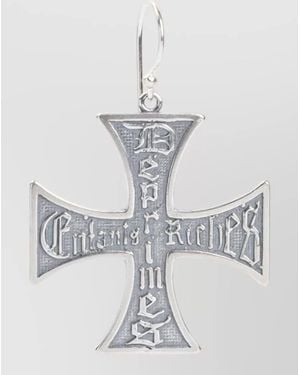 Enfants Riches Deprimes Cross Pendant Necklace Engraved Design Charm - Gray