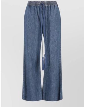 Valentino Garavani Denim Wide-Leg Trousers - Blue