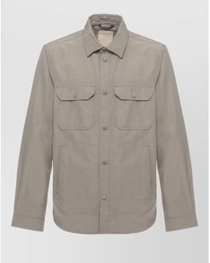 Woolrich Cotton Overshirt Jacket Collar Neckline - Gray
