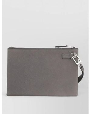 Tom Ford Clutch Bag Metal Hardware Wrist Strap - Grey