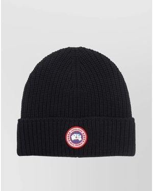 Canada Goose Ribbed Wool Beanie - Blue