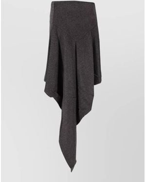 Niccolò Pasqualetti Cascata Wool Flannel High Waist Skirt - Gray