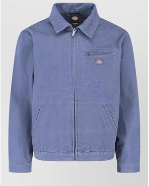 Dickies Hooded Coat Chest Zip Pocket - Blue