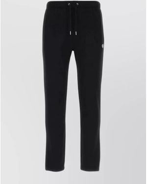 Fred Perry Cotton Hemline Cuffed Pants - Black