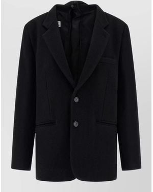 MM6 by Maison Margiela Tailored Blazer Featuring Structured Back Panel - Blue