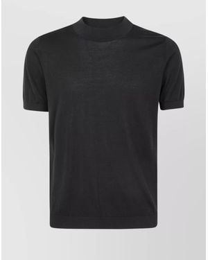 Drumohr Short Sleeves Turtle Neck T-Shirt - Black