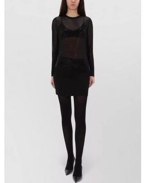 Michael Kors Rhinestone-Embellished Knitted Top - Black
