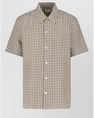 Paul Smith Short Sleeve Shirt Button Down Collar - Natural