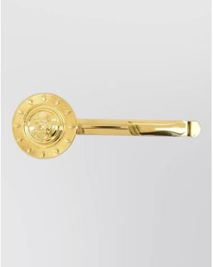 Versace Metal Hair Clips Round Design - Metallic