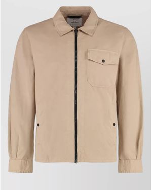 Woolrich Cotton Gabardine Overshirt - Natural