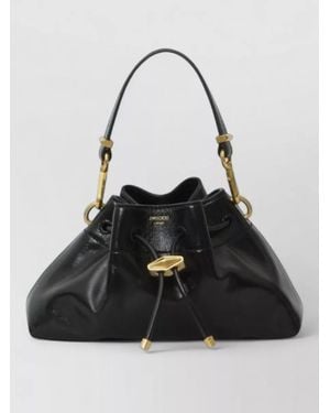 Jimmy Choo Leather Bucket Bag Small Size - Black