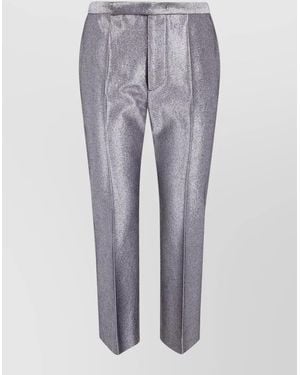 SAPIO Cropped Denim Pants Pleated Front Pockets - Gray