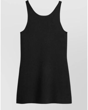 TOTEME Knit Dress Tank Scoop Neckline Sleeveless - Black