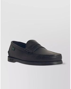 Paraboot Leather Loafers With Penny Strap And Round Toe - Blue