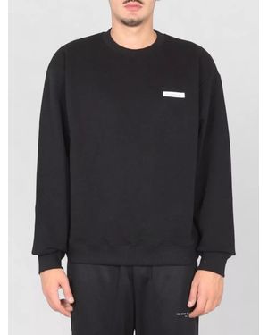 ih nom uh nit Crewneck Sweatshirt Cuffs Ribbed Hem - Black